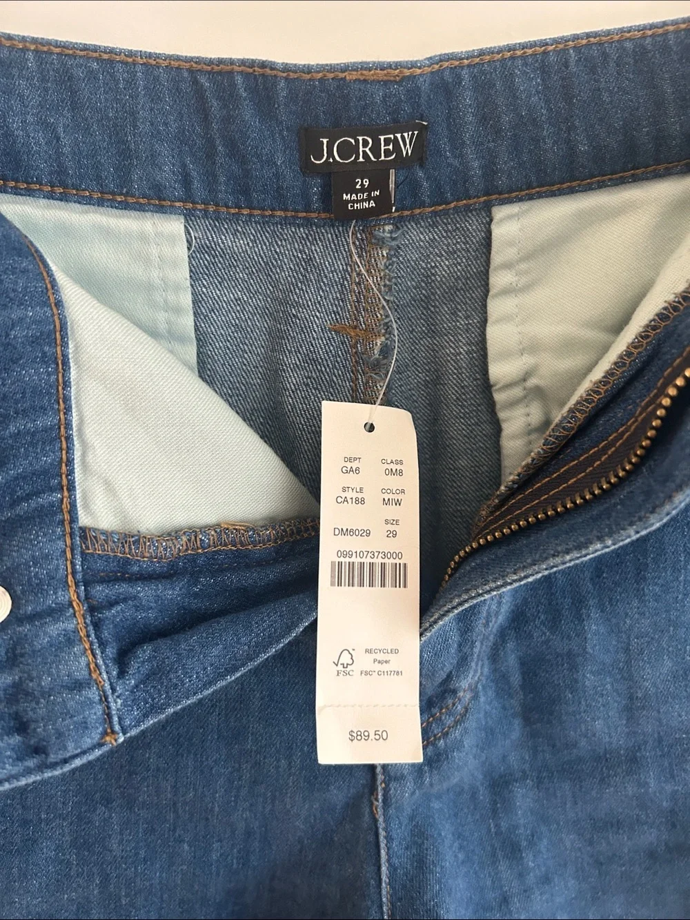 J. Crew Indigo Denim Shorts with Gold Button